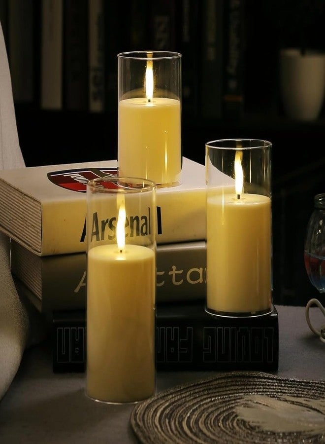 VRB Dec مجموعة شموع عمودية من 3 قطع من VRB Dec، شموع أكريليك بدون لهب أو دخان، شموع زينة LED، مثالية للإهداء، للمنزل، ديوالي، عيد الميلاد، شمعة زينة، عيد ميلاد (موديل - 2) - Image 3